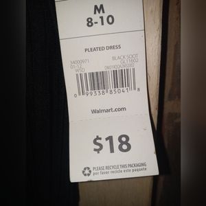 George Size M. Classic Black Dress Sleeveless Midi Length Pleated Fabric